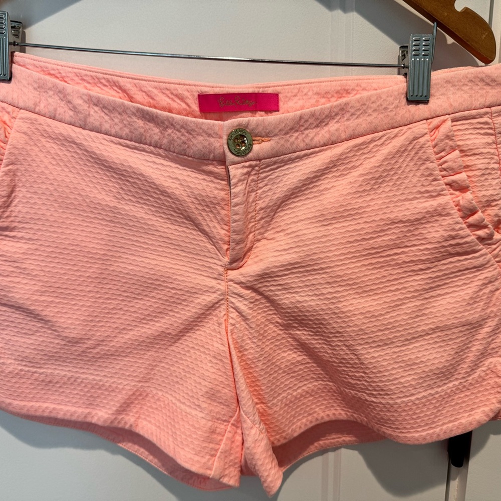 Lilly Pulitzer Peach Flamingo Adie Shorts Size 6